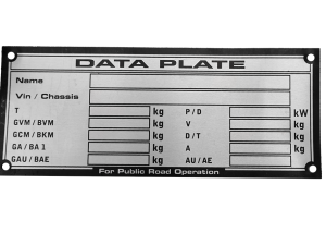 DATA PLATE